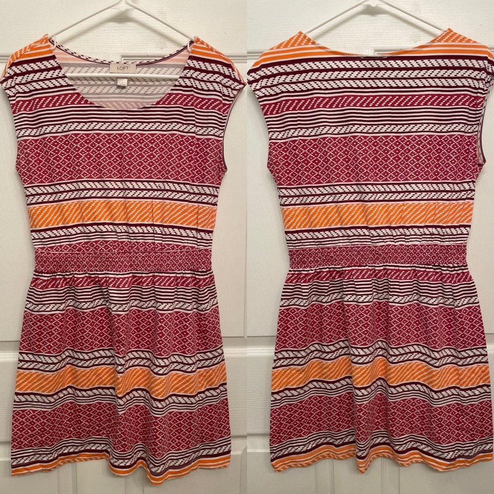 LOFT geometric print dress S